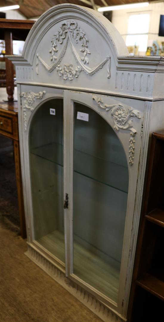 Painted glazed bookcase cabinet